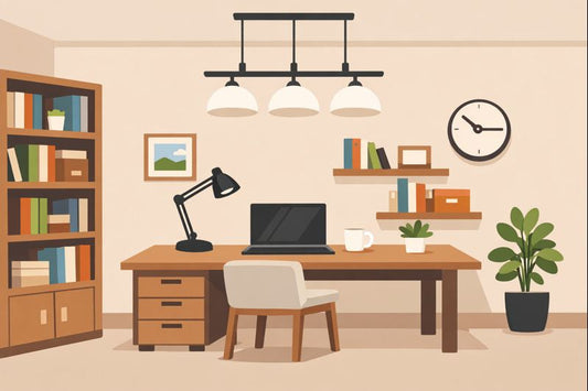 Où installer un plafonnier dans un bureau  Éviter le bureau pour réduire les reflets