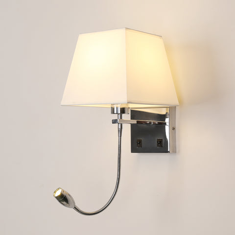 Applique de Chevet, LED Applique Murale Liseuse Chambre Bras Oscillant Titulaire E27 Veilleuse Murale (N'inclut pas les Ampoules)