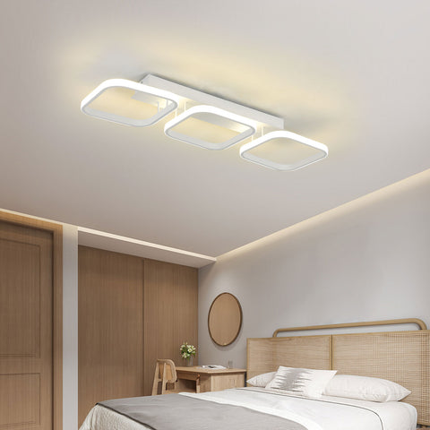 Lámpara de techo LED de 40 W, lámpara de techo geométrica simple, lámpara de techo de metal cuadrada creativa, adecuada para sala de estar, dormitorio, comedor, luz neutra de 4000 K (blanco)
