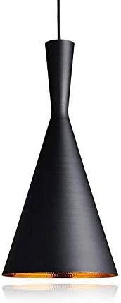 Lampada a Sospensione in Metallo Lennon Nero E27 Alluminio per Sale, Soggiorno, Cucina, Camera