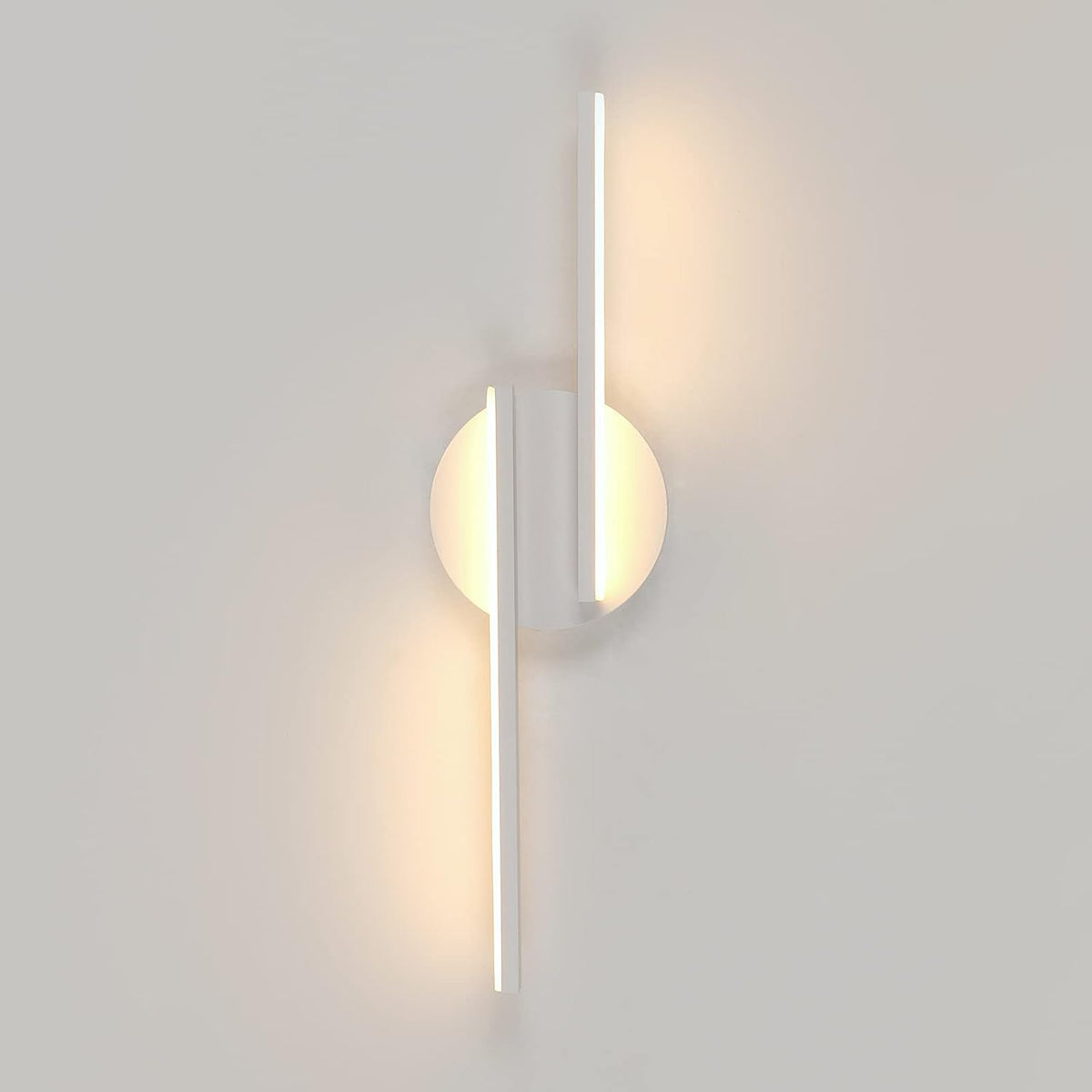 Applique Murale LED Intérieur Lampe Murale Moderne, Appliques Aluminium Pour Salon Couloir Salle De Bain Escalier Veilleuse (Blanc) 3000K Lumière Chaude