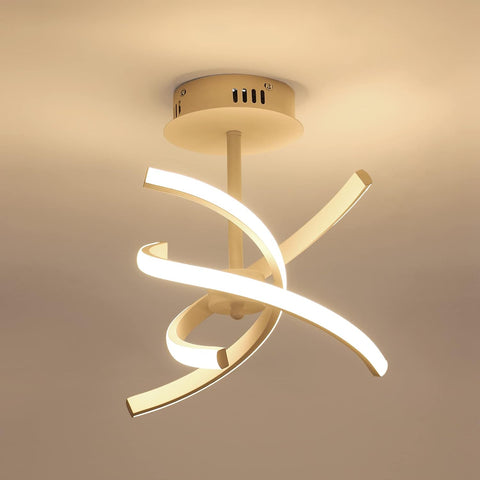 Plafonnier Led, Lampe Plafond Moderne 28W en Acrylique Créative, Lampe à suspension Lumière Blanche Chaud 3000K pour Salon, Chambre, Cuisine, Salle à Manger, Couloir