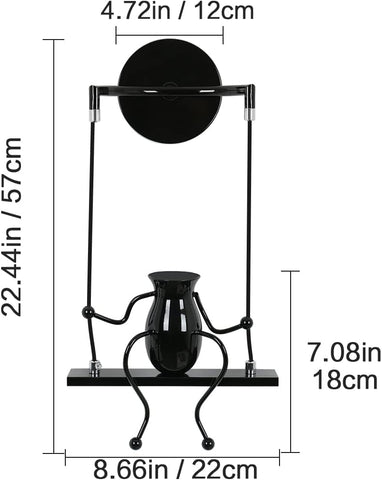 LED-wandlamp voor binnen, schommel kinderbedlamp, creatieve binnenwandlamp geschikt voor slaapkamers, woonkamer, gang, E27, lamp niet inbegrepen, 220 V, IP20
