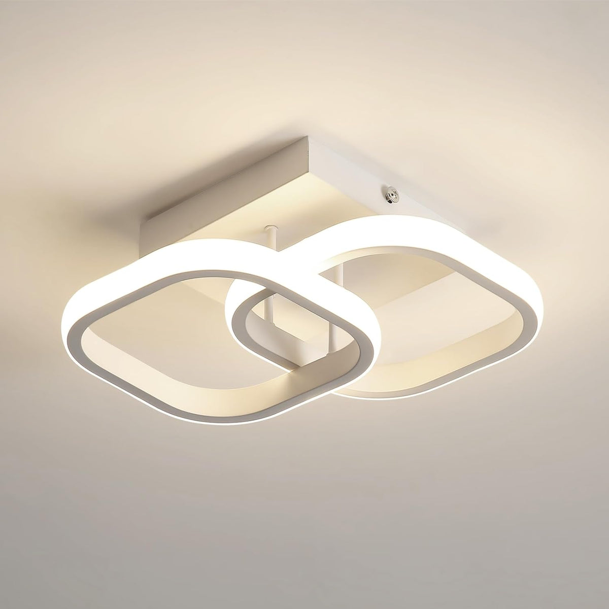 Lámpara de techo LED moderna, lámpara de techo acrílica, luz natural de 4500 K, lámpara cuadrada, lámpara de techo blanca para dormitorio, sala de estar, cocina, pasillo