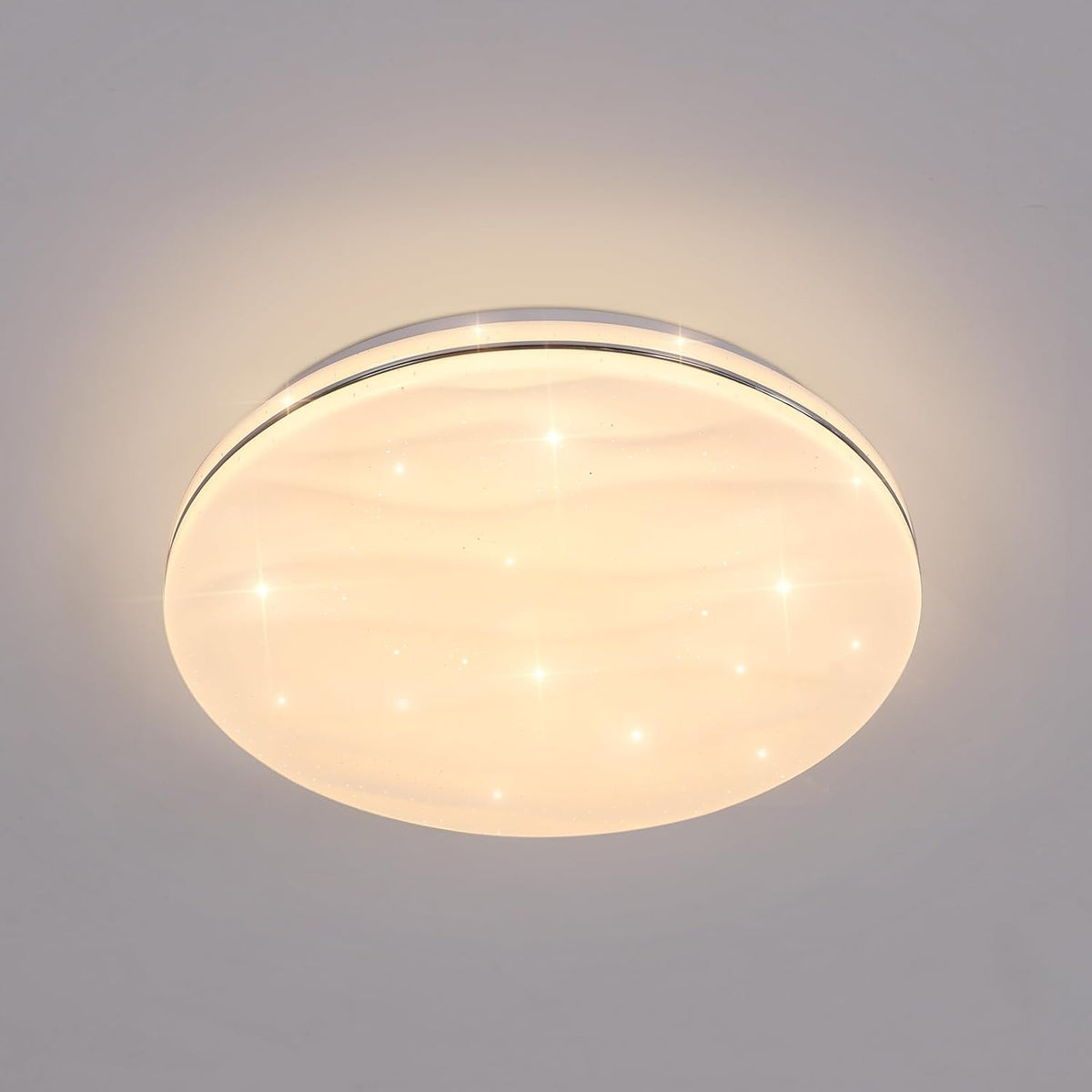 Lampa sufitowa Starry Led, lampa sufitowa 24W do sypialni dziecięcej Ciepłe światło 3000K, żyrandol LED Nowoczesna okrągła lampa sufitowa do przedpokoju kuchennego Sypialnia łazienka