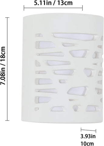 Applique Murale  LED 4W Lumière Blanche Applique Intérieure Moderne Lampe Murale en Plâtre pour Salle de Bain Salon Chambre Escalier Couloir Lumière Blanche Chaude 3000K