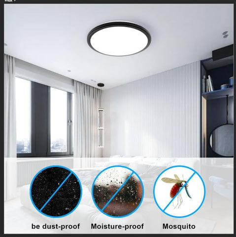 Lampa sufitowa LED, 24W 2000 lm chłodne białe światło 6500K okrągła wodoodporna lampa sufitowa IP54, oprawa sufitowa LED do łazienki salon sypialnia kuchnia