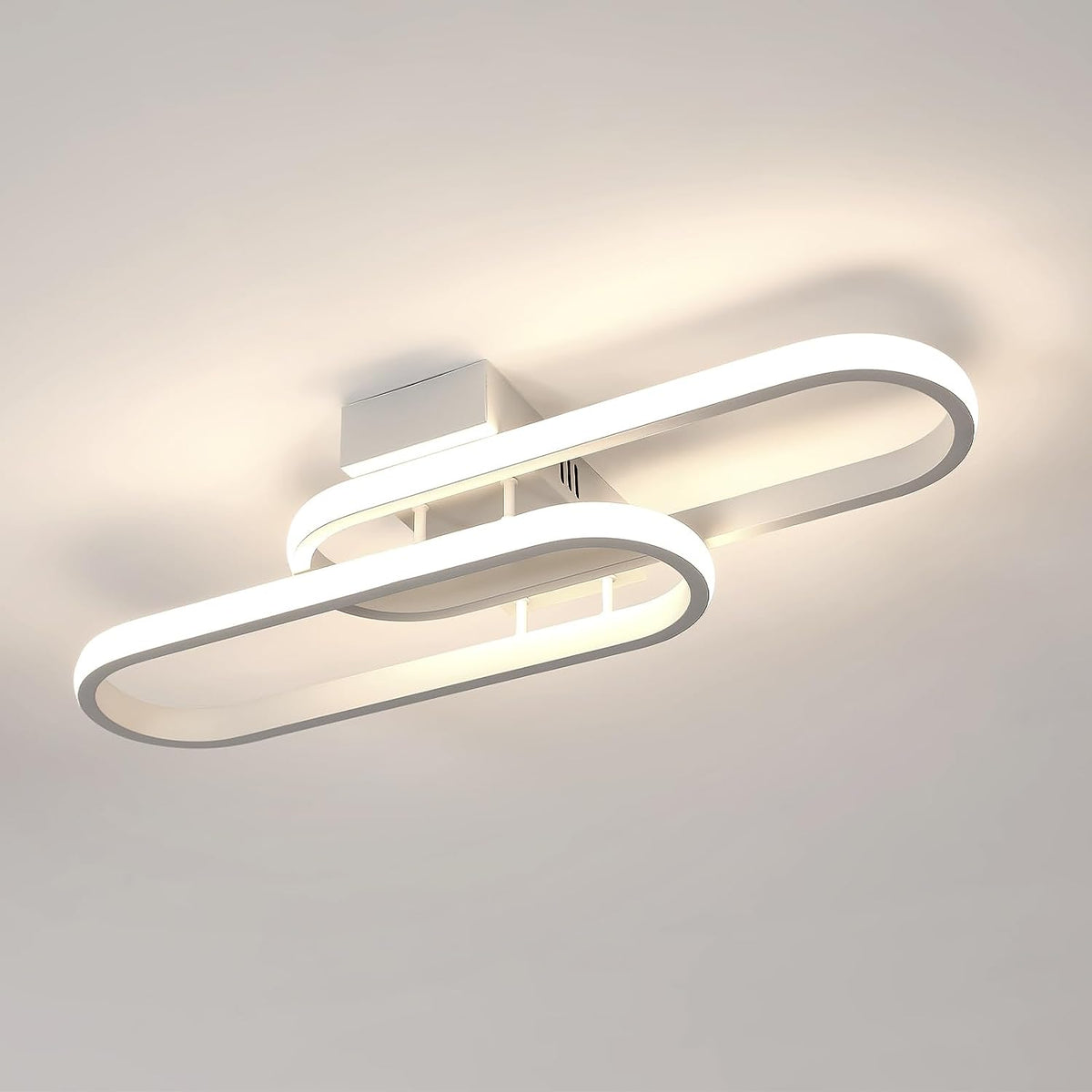 Plafonnier LED 32W 3600LM, Luminaire Plafonnier Moderne, Lampe de Plafond Acrylique pour Salon Chambre Cuisine Salle de Bain Couloir Balcon 50cm (Blanc) lumière neutre 4500K