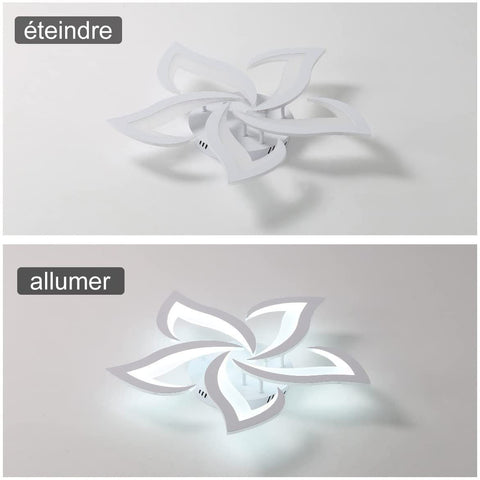Lampa sufitowa LED, nowoczesna lampa sufitowa 60W 4500 lm, nowoczesna oprawa sufitowa w kształcie płatka do salonu kuchnia łazienka sypialnia jadalnia (zimna biel 6000 K, średnica 60 cm)