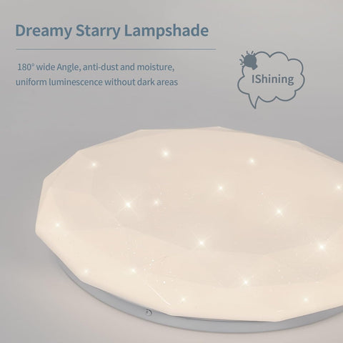 Plafondlamp, 24W LED-sterplafondlamp 4000K neutraal wit, LED-kroonluchter Moderne diamanten plafondlamp voor kinderslaapkamer Keuken Hal Slaapkamer Badkamer
