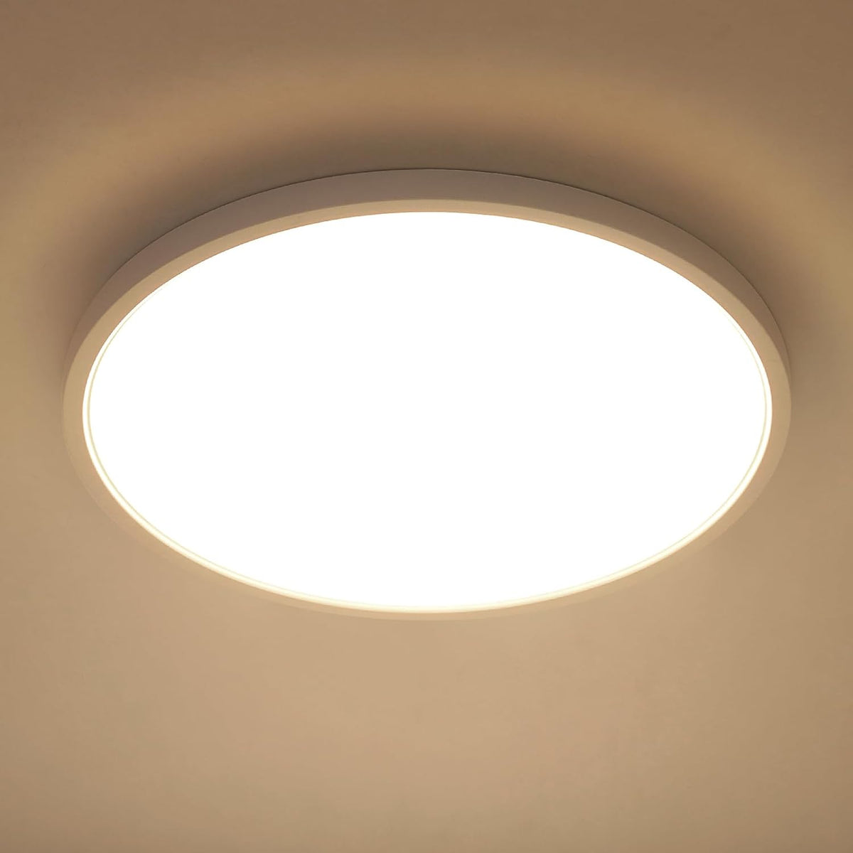 Plafonnier LED salle de bain, 24 W 2700 LM Modernité Plafonnier LED rond, montage au plafond pour chambre, salle de bain, cuisine, IP54 étanche, lumière naturelle 5000 K, diamètre 30 cm, 2.5 cm Ultra