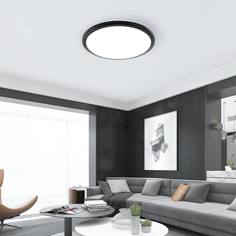 Lampa sufitowa LED, 24W 2000 lm chłodne białe światło 6500K okrągła wodoodporna lampa sufitowa IP54, oprawa sufitowa LED do łazienki salon sypialnia kuchnia