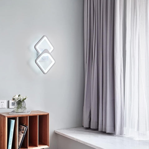 Lámpara de pared LED de 24 W, forma convertible, para escaleras interiores, sala de estar, dormitorio, luz blanca fría 6000 K