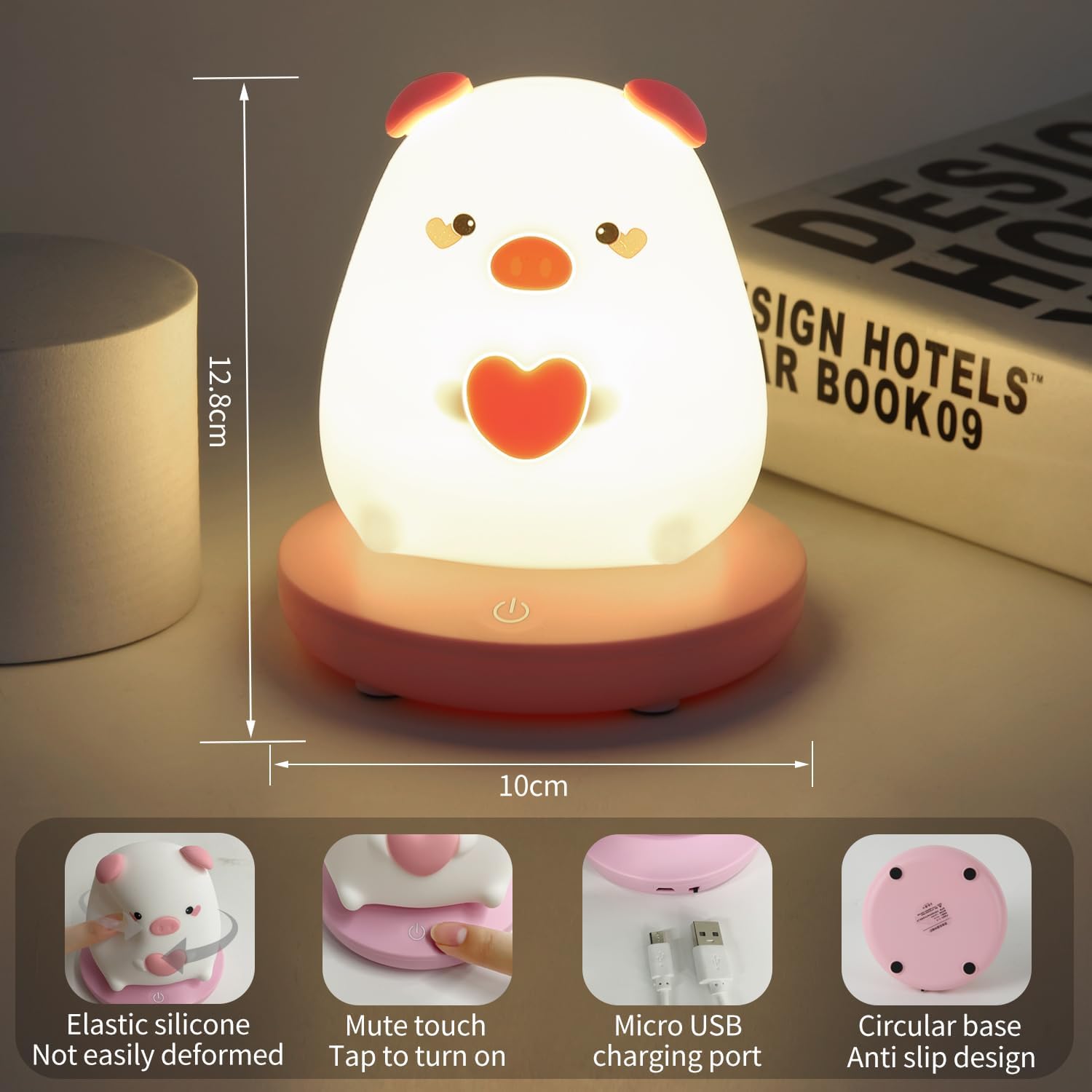 Veilleuse Enfant, USB Rechargeable Veilleuse Bébé Lampe LED en Forme de  Panda, Silicone Lampe de Chevet Tactile, Portative Lumière LED Lampe de  Nuit pour Décoration de Chambre Enfant, Cadeau de Fête 