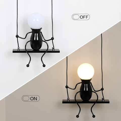 LED-wandlamp voor binnen, schommel kinderbedlamp, creatieve binnenwandlamp geschikt voor slaapkamers, woonkamer, gang, E27, lamp niet inbegrepen, 220 V, IP20