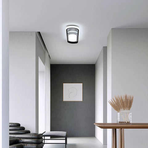 Plafonnier LED, plafonnier ovale en aluminium, plafonnier simple 24W
