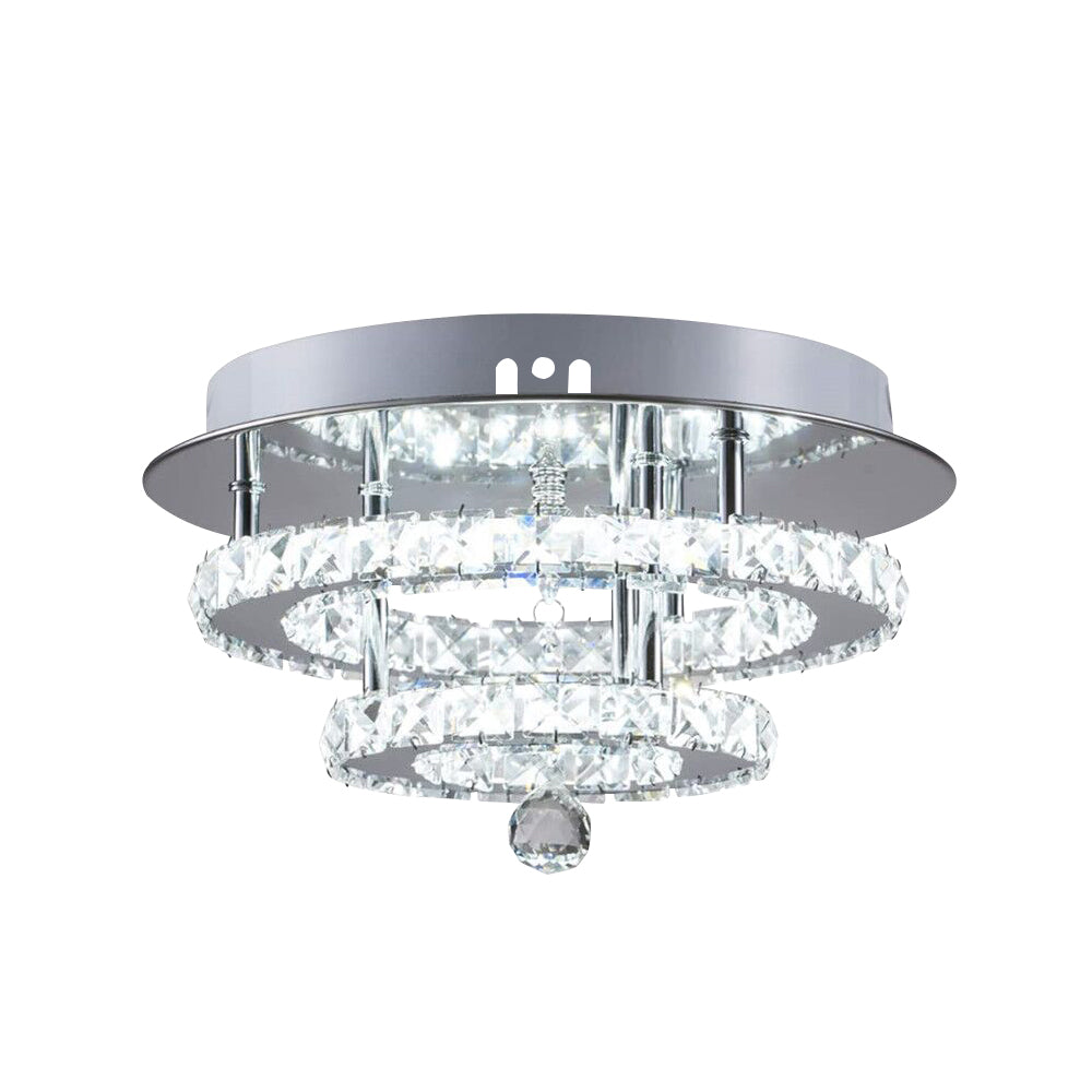 Lustres En Cristal, 30W Moderne LED Plafonnier Cristal, Plafonnier Luminaire Lampe De Plafond En Cristal Pour Salon Salle À Manger Salle De Bains Chambre Cuisine Couloir