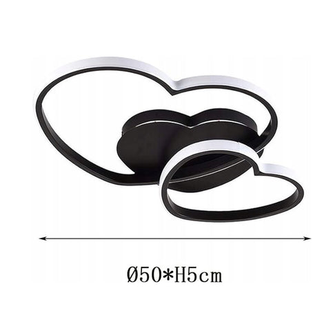 Plafonnier LED en Forme de Coeur - Noir 39W - Blanc Chaud 3000K - Idéal pour Chambre d’Enfant Salon Couloir Entrée