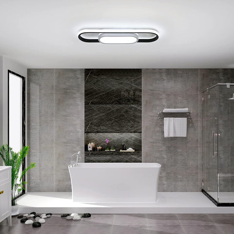 Plafonnier LED, plafonnier ovale en aluminium, plafonnier simple 24W