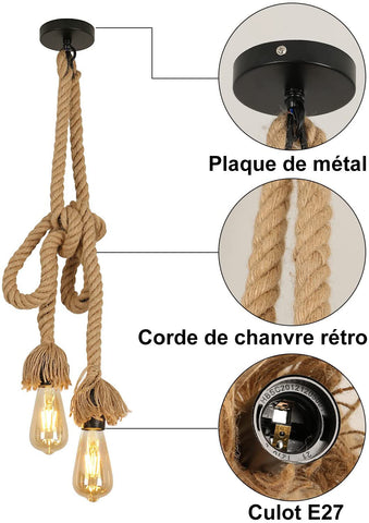 Lampa wisząca przemysłowy żyrandol w stylu vintage 2M lina regulowana 2 gniazda E27 do salonu sypialnia jadalnia biuro bar kawiarnia