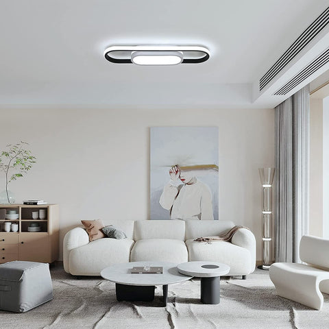 Plafonnier LED, plafonnier ovale en aluminium, plafonnier simple 24W