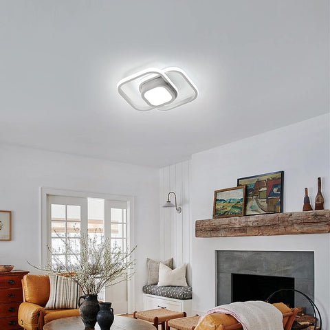 GOECO Plafonnier LED Moderne, 32W Lampe de Plafond, Luminaire Plafonnier 2500lm pour Salon