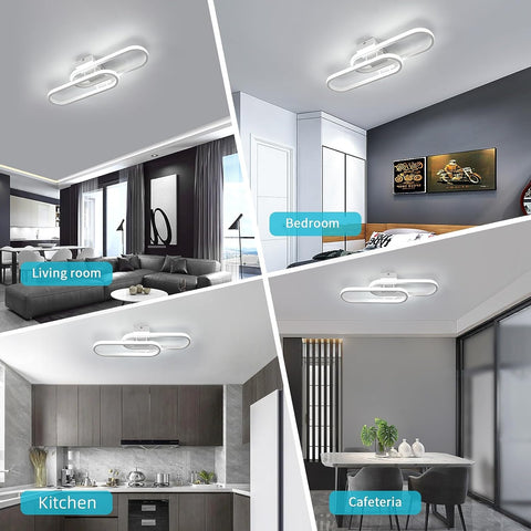 Plafonnier LED 32W 3600LM, Luminaire Plafonnier Moderne, Lampe de Plafond Acrylique pour Salon Chambre Cuisine Salle de Bain Couloir Balcon 50cm (Blanc) lumière blanche froide 6500K