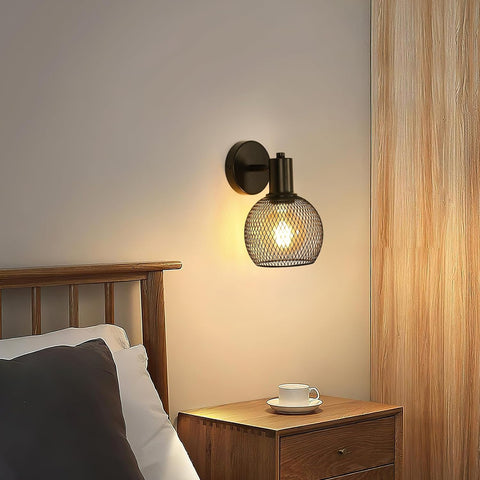 Metalen binnenwandlamp, ijzeren leeslamp bij het bed, E27-aansluiting voor woonkamer, slaapkamer, kantoor (zonder lamp)