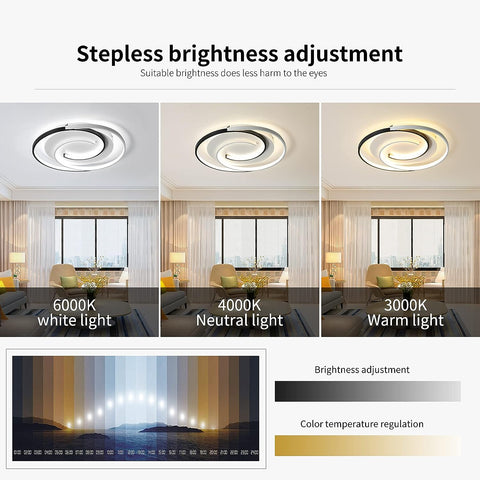 Plafonnier Led Dimmable avec télécommande Moderne Lampe de Plafond Dimmable 3000K-6000K Pour salon chambre à coucher salle à manger bureau 36W Rond