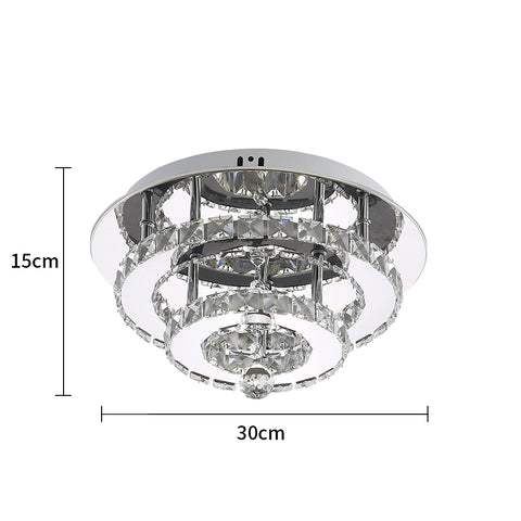 Lámparas de araña de cristal, lámpara de techo de cristal LED moderna de 30 W, lámpara de techo de cristal para sala de estar, comedor, baño, dormitorio, cocina, pasillo