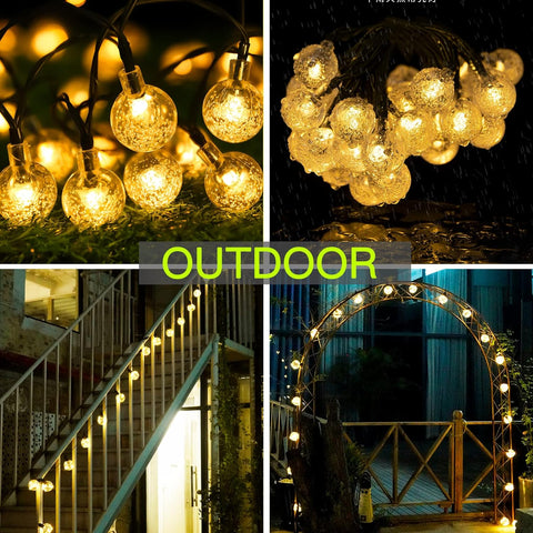Buitenverlichting op zonne-energie 9,5M 50 LED 8 standen zonnelampen met afstandsbediening, buitenverlichting op zonne-energie en via USB
