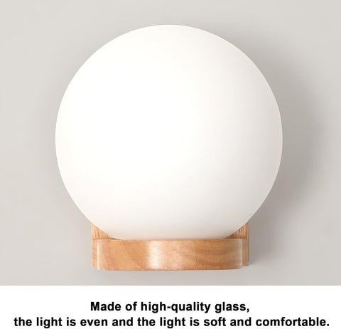 Wood & Glass Wall Light – Modern E27