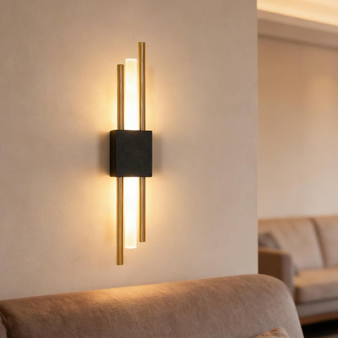 LED Wandlamp Binnen Zwart en Goud 40CM 10W 3000K Warm Wit