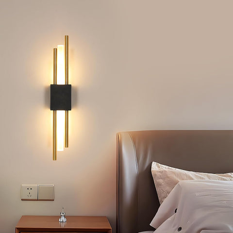 LED Wandlamp Binnen Zwart en Goud 40CM 10W 3000K Warm Wit
