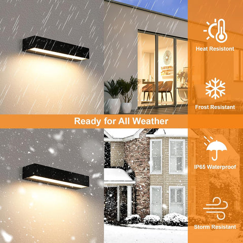 Aplique LED Exterior Moderno 16W Negro IP65 3000K