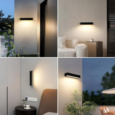 Aplique LED Exterior Moderno 16W Negro IP65 3000K