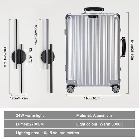 Moderne LED Wandlamp Zwart 24W