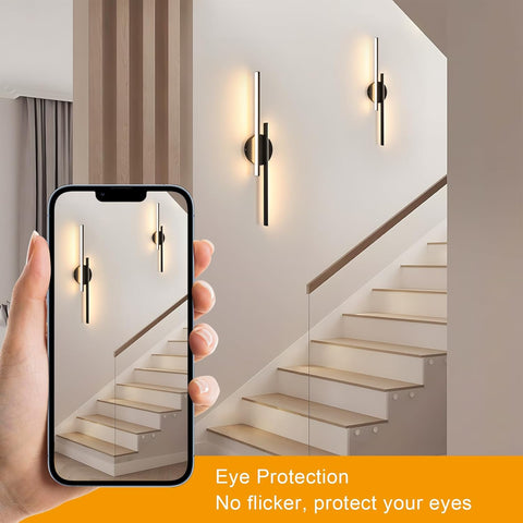 Moderne LED Wandlamp Zwart 24W