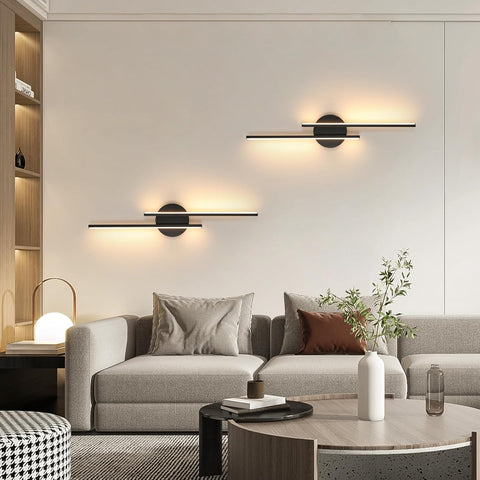 Moderne LED Wandlamp Zwart 24W