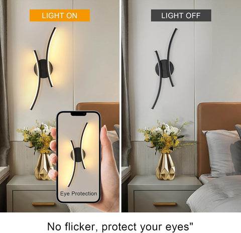 Moderne LED Wandlamp 20W 2250LM Zwart