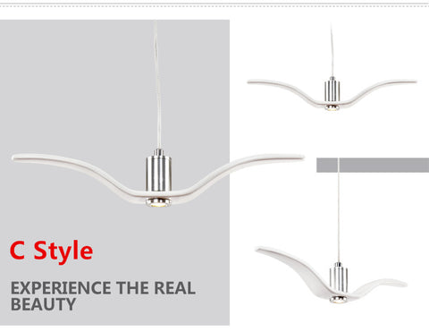 Żyrandol, lampa wisząca 3000K ciepłe światło mewa design nowoczesny prosty żyrandol dekoracyjny typ A średnica 38cm