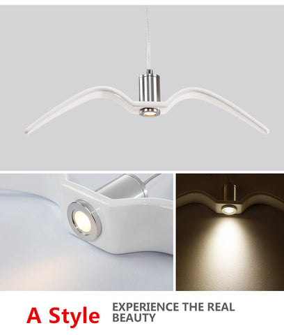 Żyrandol, lampa wisząca 3000K ciepłe światło mewa design nowoczesny prosty żyrandol dekoracyjny typ A średnica 38cm