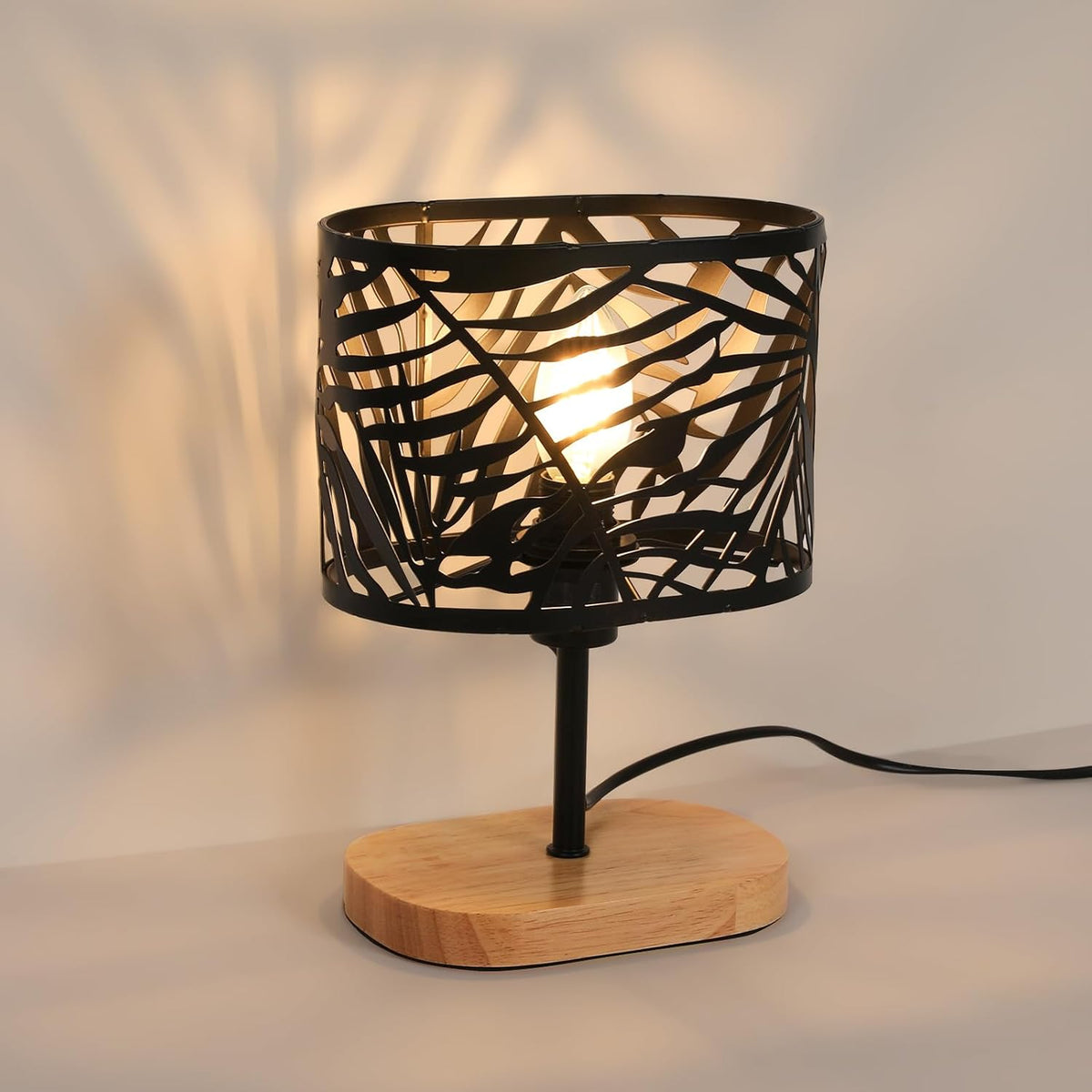 Tafellamp van Hout & Metaal – Zwart