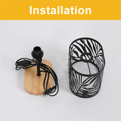 Tafellamp van Hout & Metaal – Zwart