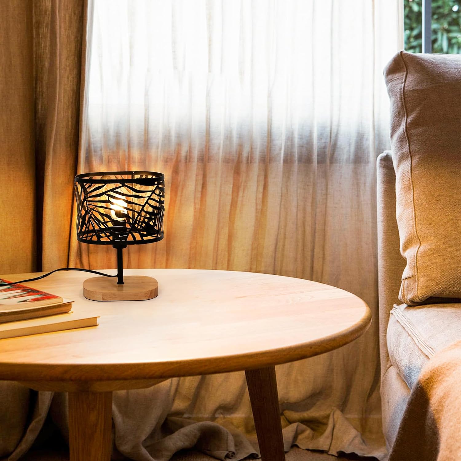 Tafellamp van Hout & Metaal – Zwart