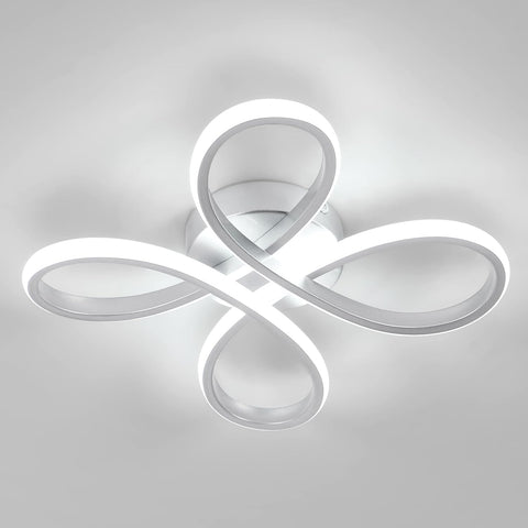 Plafonnier LED 30W Style Fleur Finition Argentée