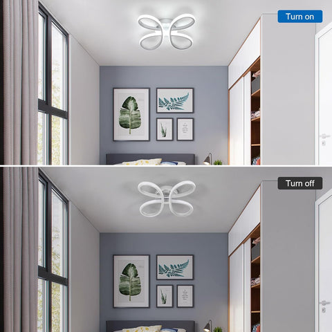 Plafonnier LED 30W Style Fleur Finition Argentée