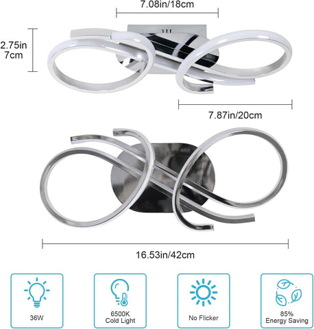 Plafonnier LED Moderne Double Anneau