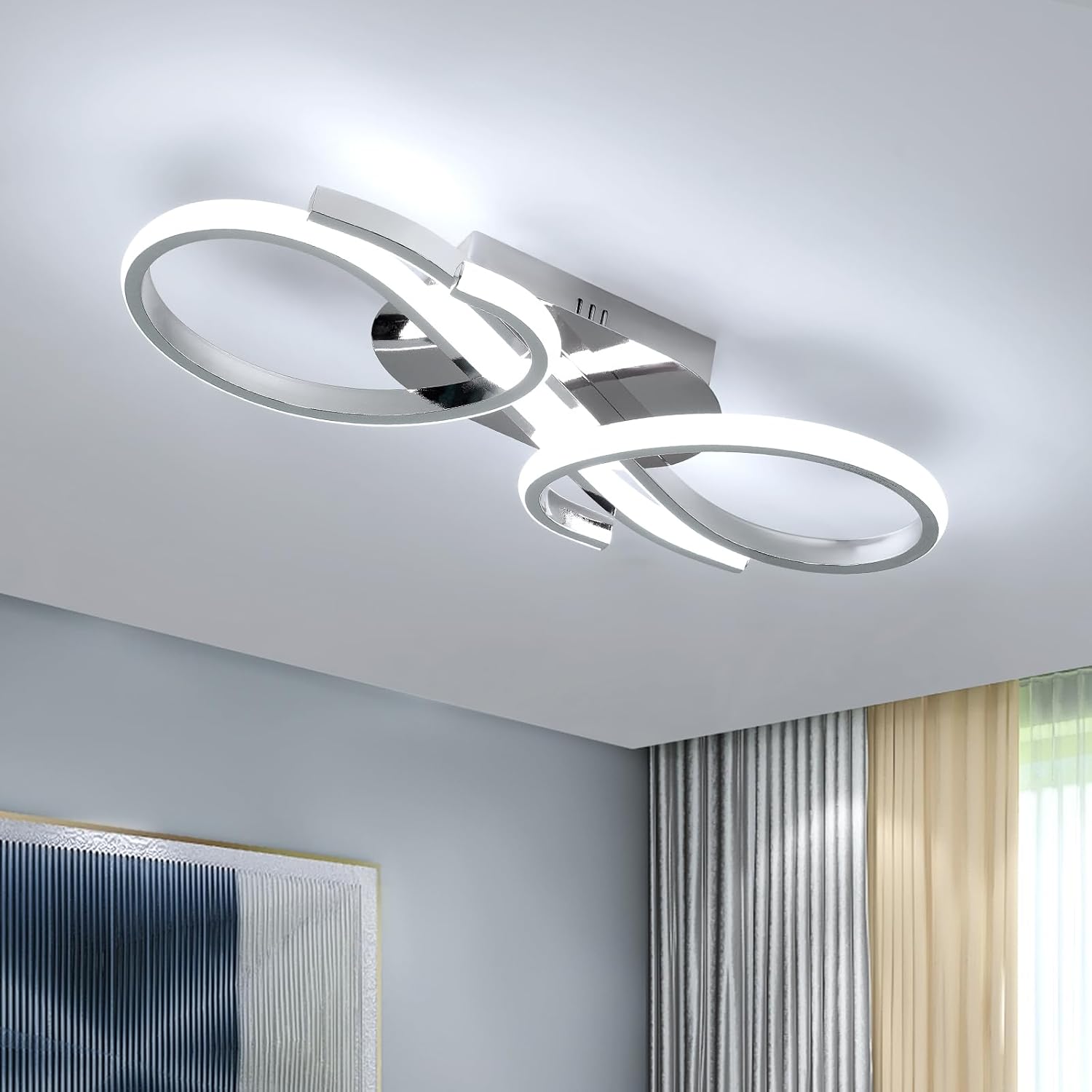 Plafonnier LED Moderne Double Anneau