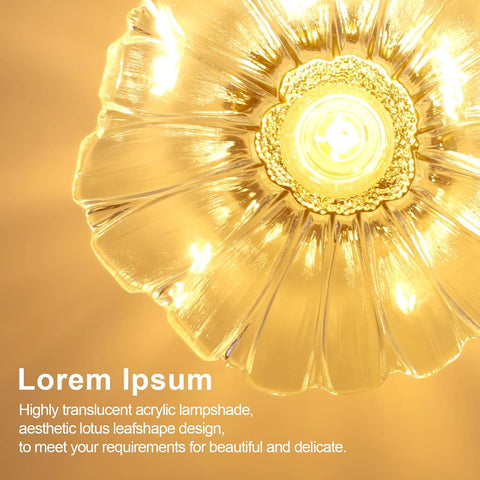 Plafón Moderno de Vidrio Flor Dorado E27 28cm